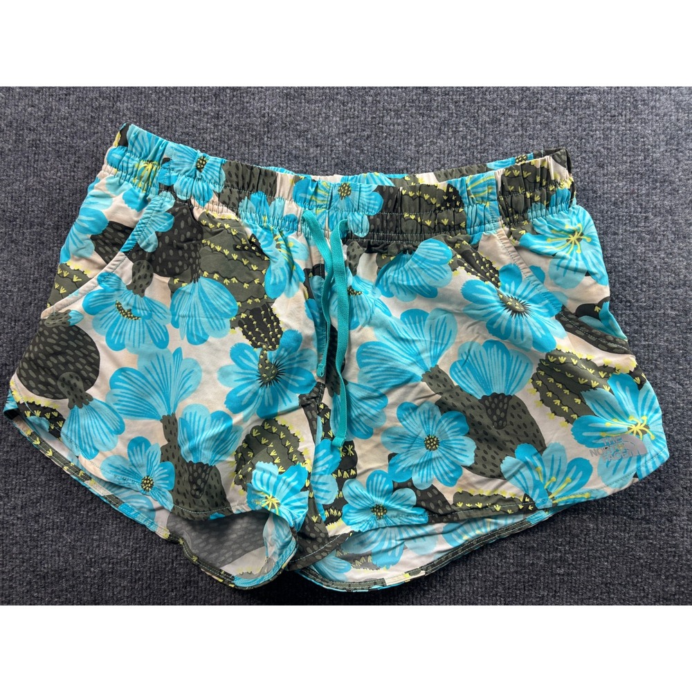 The North Face Shorts Womens L Blue Floral Cactus Print Class V Water Hike